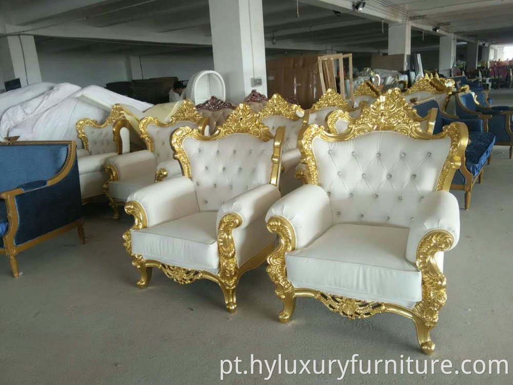 Móveis de sofá de casamento de madeira de luxo Dubai